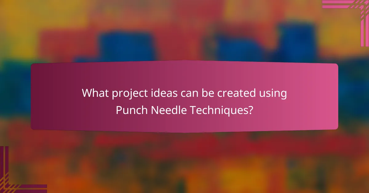 What project ideas can be created using Punch Needle Techniques?