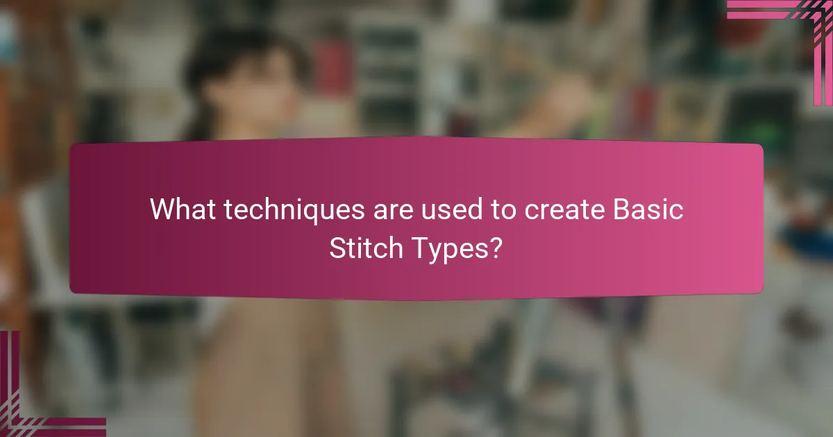 What techniques are used to create Basic Stitch Types?